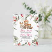Papier Budget Animaux des bois Invitation Baby shower (Debout devant)