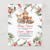 Papier Budget Animaux des bois Invitation Baby shower (Devant)