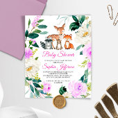 Papier Budget Animaux des bois Invitation Baby shower