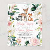 Papier Budget Animaux des bois Invitation Baby shower (Devant)