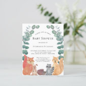 Papier Budget Animaux des bois Invitation Baby shower (Debout devant)