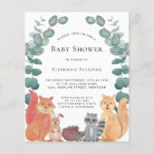 Papier Budget Animaux des bois Invitation Baby shower (Devant)