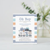 Papier Budget Animaux Train Voyage Baby shower Invitation (Debout devant)