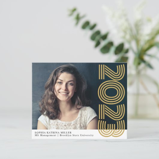 Papier Budget Année d'études secondaires Faire-part d'étu (Debout devant)