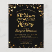 Papier Budget Anniversaire 80 ANS DANS L'Invitation (Devant)