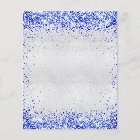 Papier Budget anniversaire argent bleu royal invitation (Dos)