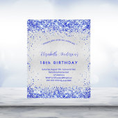 Papier Budget anniversaire argent bleu royal invitation