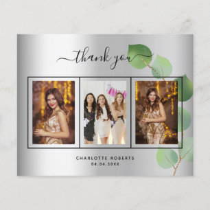 Papier Budget anniversaire argent eucalyptus photo merci