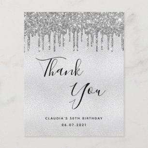 Papier Budget anniversaire argent gouttes de parties scin