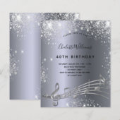 Papier Budget anniversaire argent musique notes métal par (Devant / Derrière)