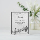Papier Budget anniversaire argent noir notes de musique (Debout devant)