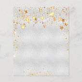Papier Budget Anniversaire argent or étoiles invitation (Dos)