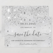 Papier Budget anniversaire argent parties scintillant mét (Devant / Derrière)