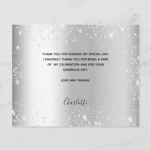 Papier Budget anniversaire argent parties scintillant pho (Dos)