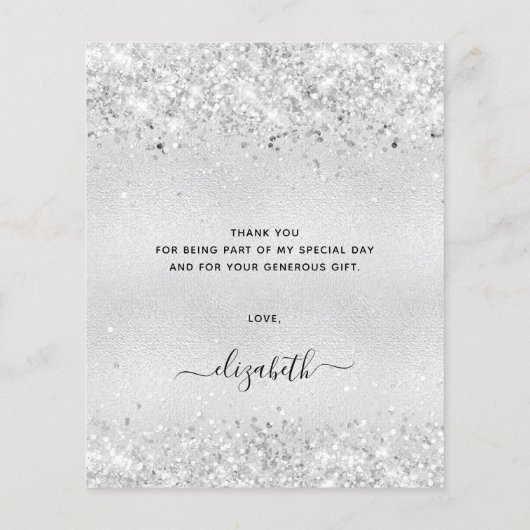 Papier BUDGET Anniversaire argent parties scintillant pou (Dos)