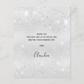 Papier Budget anniversaire argent parties scintillant pou (Dos)