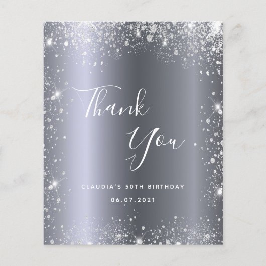 Papier Budget anniversaire argent parties scintillant pou (Devant)