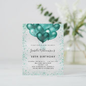 Papier Budget anniversaire argent turquoise parties scint (Debout devant)