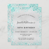 Papier Budget anniversaire argent turquoise parties scint (Devant / Derrière)