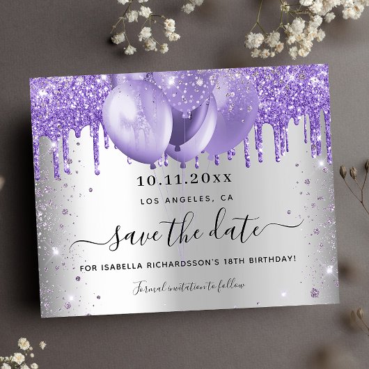Papier Budget anniversaire argent violet enregistrer la d