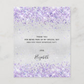 Papier BUDGET Anniversaire argent violet parties scintill (Dos)