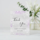 Papier Budget anniversaire argent violet parties scintill (Debout devant)