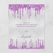 Papier BUDGET Anniversaire argent violet parties scintill (Dos)