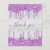 Papier BUDGET Anniversaire argent violet parties scintill (Devant)