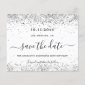 Papier Budget anniversaire blanc argent parties scintilla (Devant)