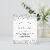 Papier Budget anniversaire blanc argent parties scintilla (Debout devant)