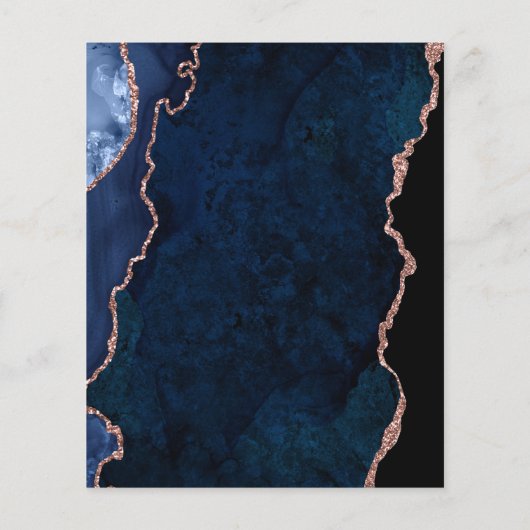 Papier Budget anniversaire bleu agate rose or invitation (Dos)