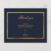 Papier Budget anniversaire bleu or photo merci (Devant)