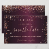 Papier Budget anniversaire bourgogne or rose enregistrer (Devant / Derrière)