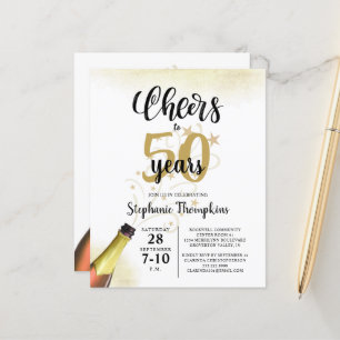 Papier Budget Anniversaire CHEERS À NOMBRE D'ANNÉES Black