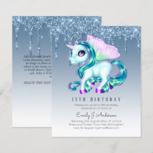 Papier BUDGET Anniversaire de enfant Invitation Blue Unic
