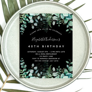 Papier Budget anniversaire eucalyptus bois noir