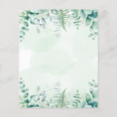 Papier Budget anniversaire eucalyptus invitation verte (Dos)