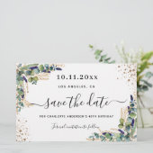 Papier Budget anniversaire eucalyptus or enregistrer la d (Debout devant)