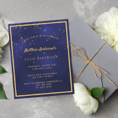 Papier BUDGET Anniversaire fête d'or bleu hommes invitati