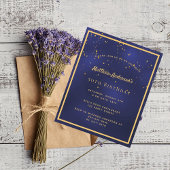 Papier BUDGET Anniversaire fête d'or bleu hommes invitati