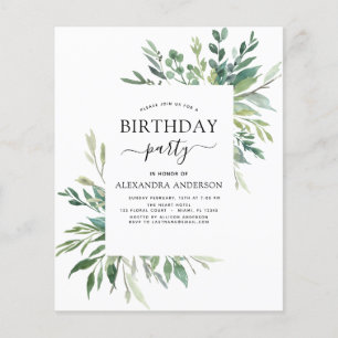 Papier Budget Anniversaire Fête Printemps Botanique Verdu