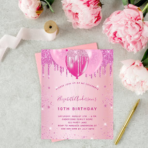 Papier Budget anniversaire fête rose parties scintillant