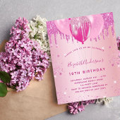 Papier Budget anniversaire fête rose parties scintillant