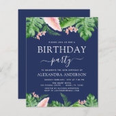 Papier Budget Anniversaire Fête Tropical Palm Floral (Devant / Derrière)