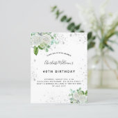 Papier Budget anniversaire floral argent parties scintill (Debout devant)