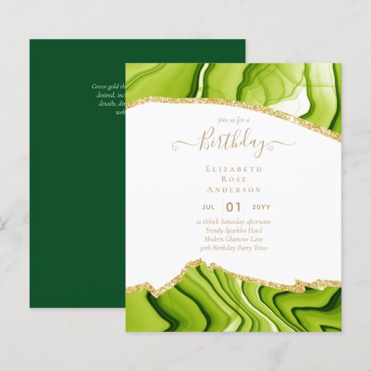 Papier BUDGET ANNIVERSAIRE Invitation ANY 16 18 21e 40 50 (Devant / Derrière)