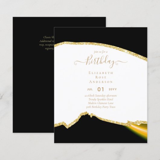 Papier BUDGET ANNIVERSAIRE Invitation ANY 16 18 21e 40 50 (Devant / Derrière)