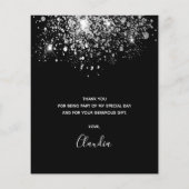 Papier Budget Anniversaire noir argent parties scintillan (Dos)