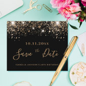 Papier Budget Anniversaire noir parties scintillant or en