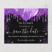 Papier Budget anniversaire noir violet parties scintillan (Devant)